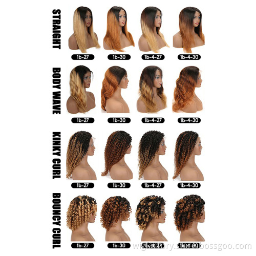cheap wigs with lowest price,two tone color t1b/27 4*4 closure lace wig human hair